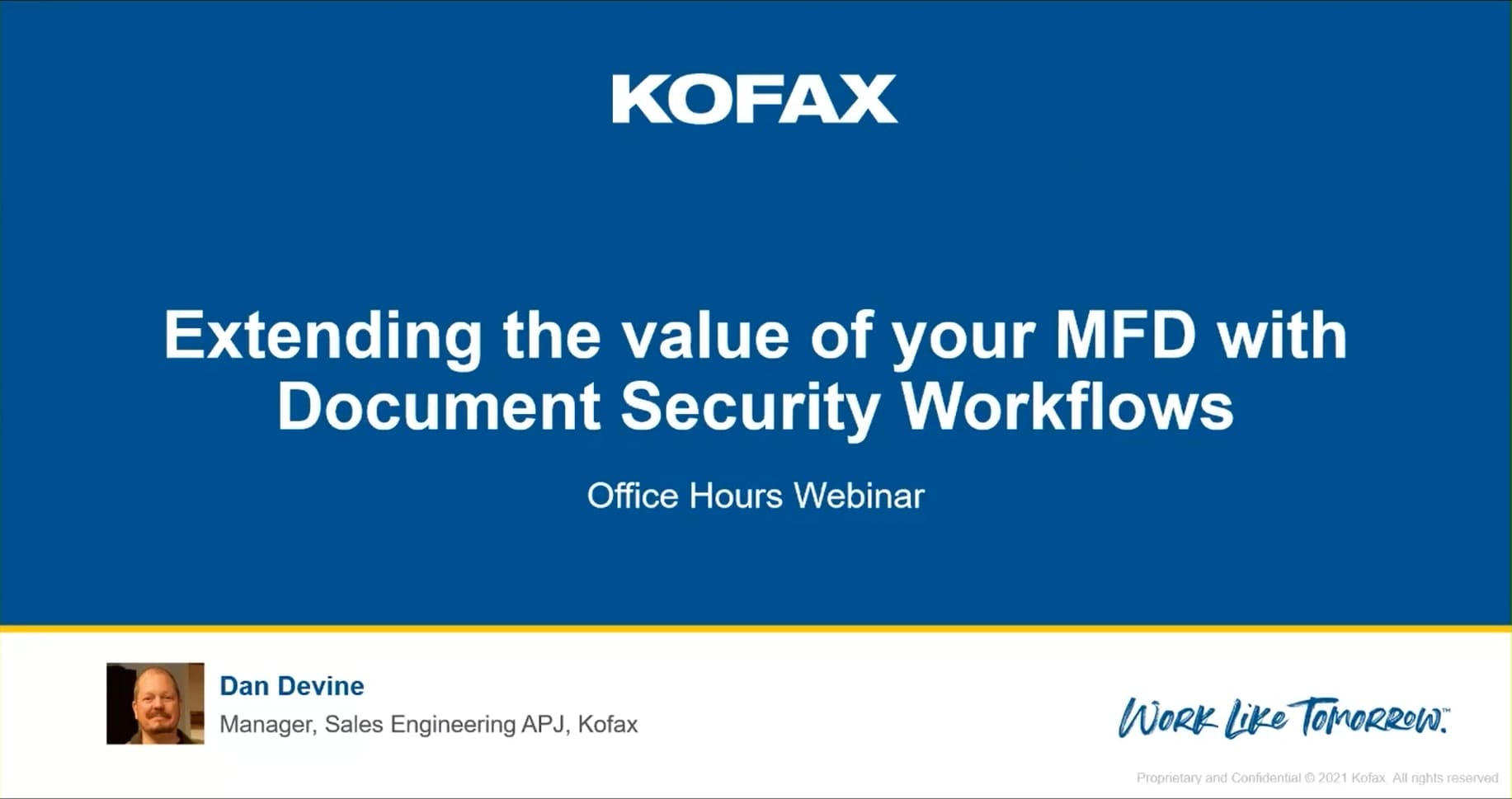Office Hours: Extending the value of your MFD with Document Security Workflows