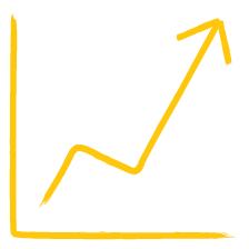 increase graph yellow icon