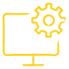 monitor settings yellow icon