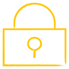 padlock closed yellow icon