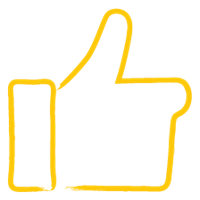 thumbs up yellow icon